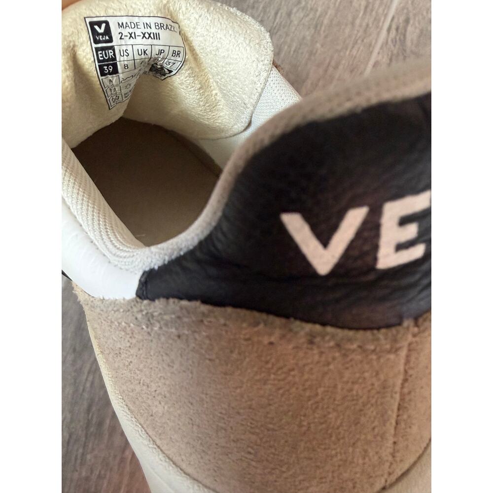 Veja V-10 Extra White Black Sahara Sneakers EUC - Womens Size 8/39 - Picture 6 of 7